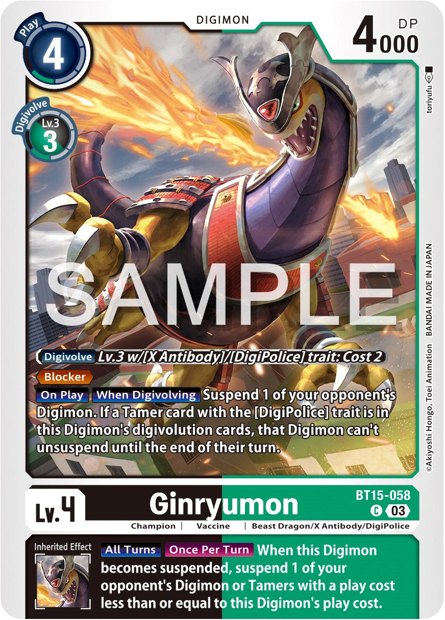 Ginryumon [BT15-058] [Exceed Apocalypse] | Tables and Towers