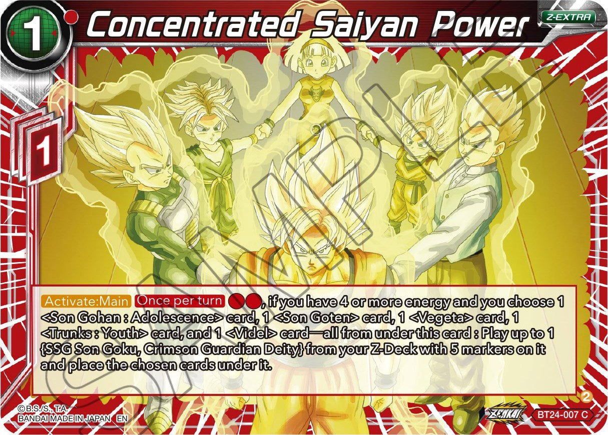 Concentrated Saiyan Power (BT24-007) [Beyond Generations] | Tables and Towers