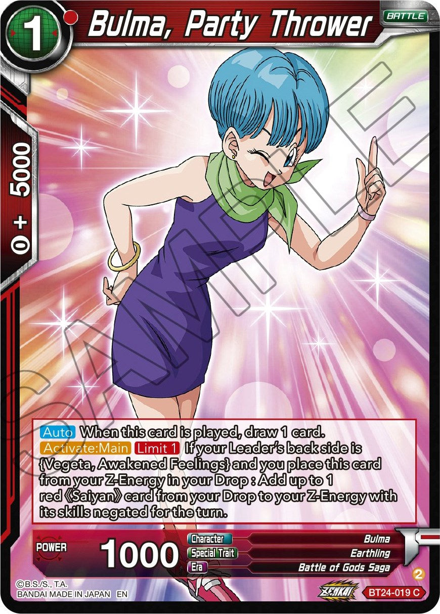 Bulma, Party Thrower (BT24-019) [Beyond Generations] | Tables and Towers