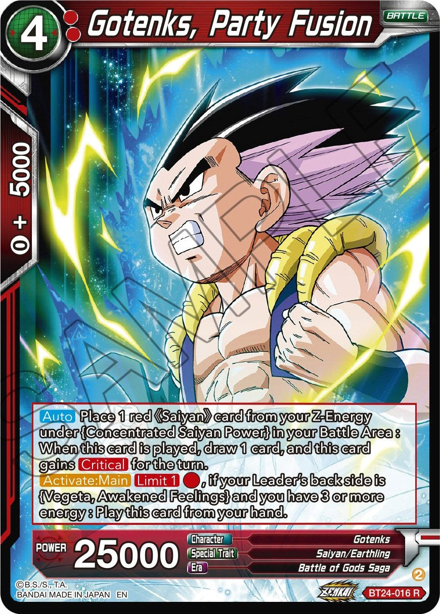 Gotenks, Party Fusion (BT24-016) [Beyond Generations] | Tables and Towers