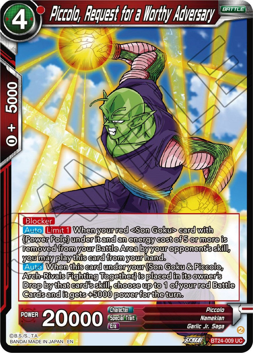 Piccolo, Request for a Worthy Adversary (BT24-009) [Beyond Generations] | Tables and Towers