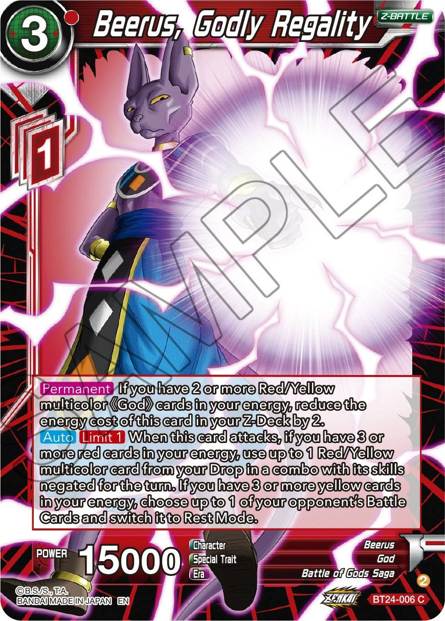 Beerus, Godly Regality (BT24-006) [Beyond Generations] | Tables and Towers