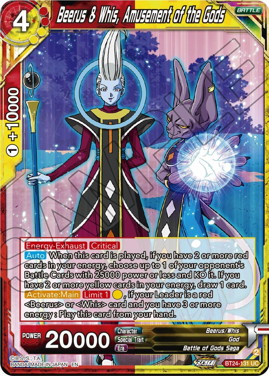 Beerus & Whis, Amusement of the Gods (BT24-131) [Beyond Generations] | Tables and Towers