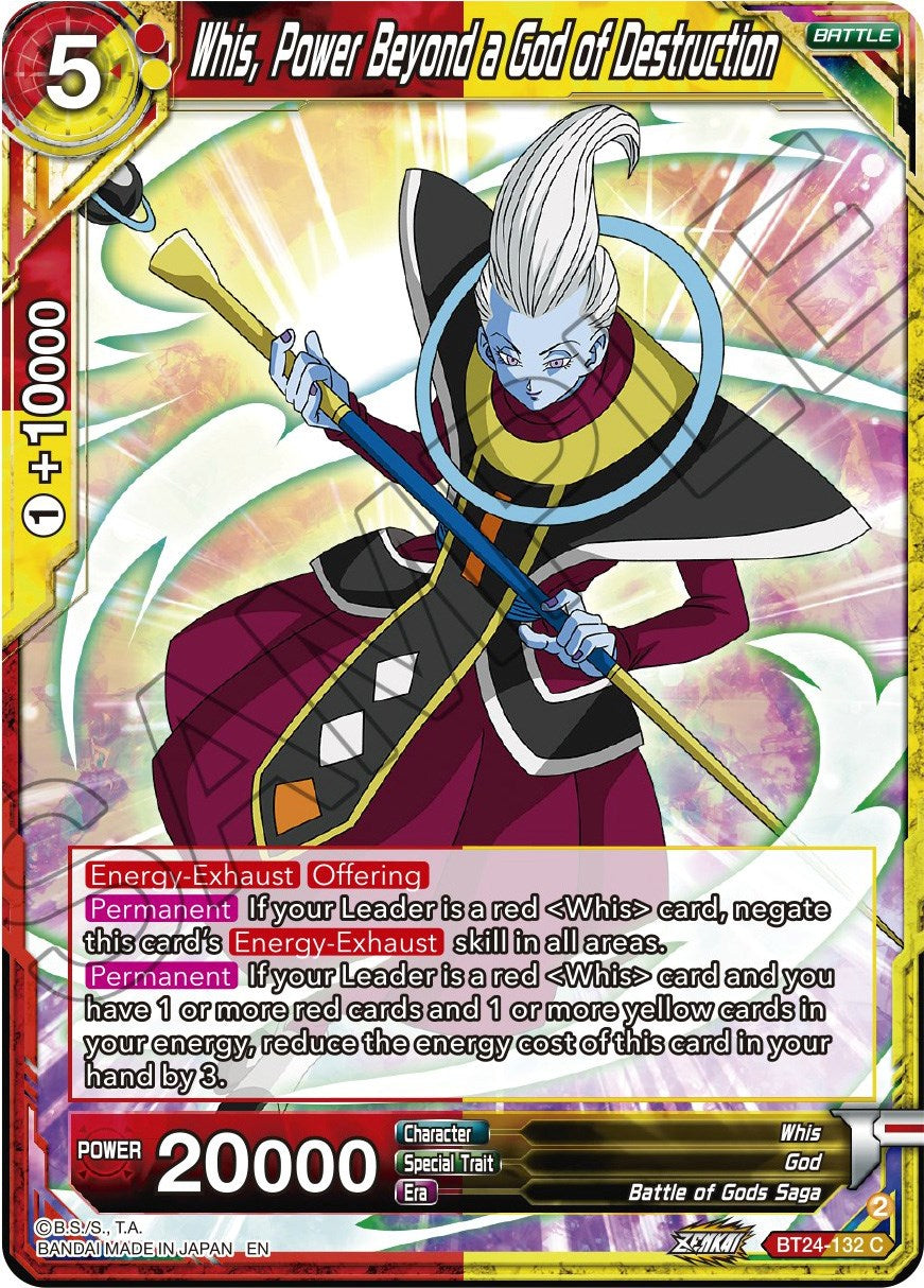 Whis, Power Beyond a God of Destruction (BT24-132) [Beyond Generations] | Tables and Towers