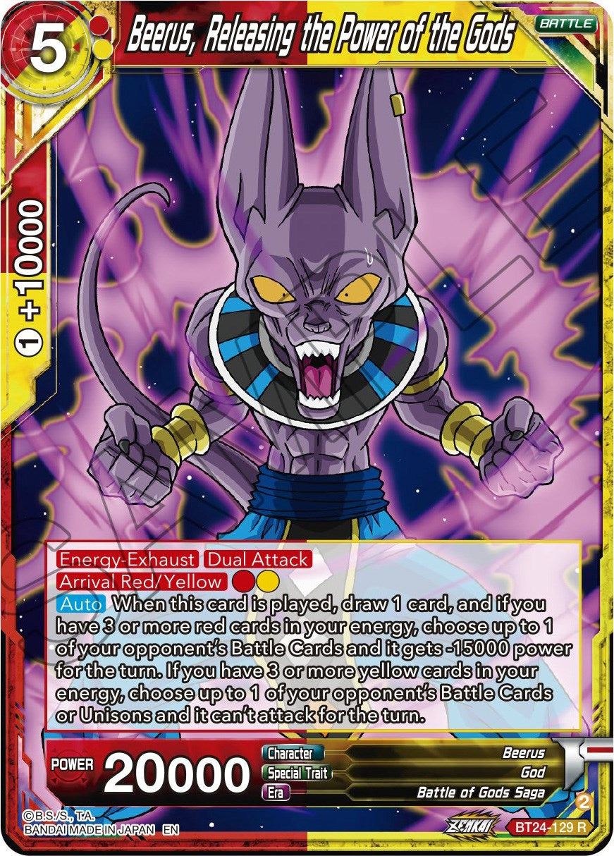 Beerus, Releasing the Power of the Gods (BT24-129) [Beyond Generations] | Tables and Towers