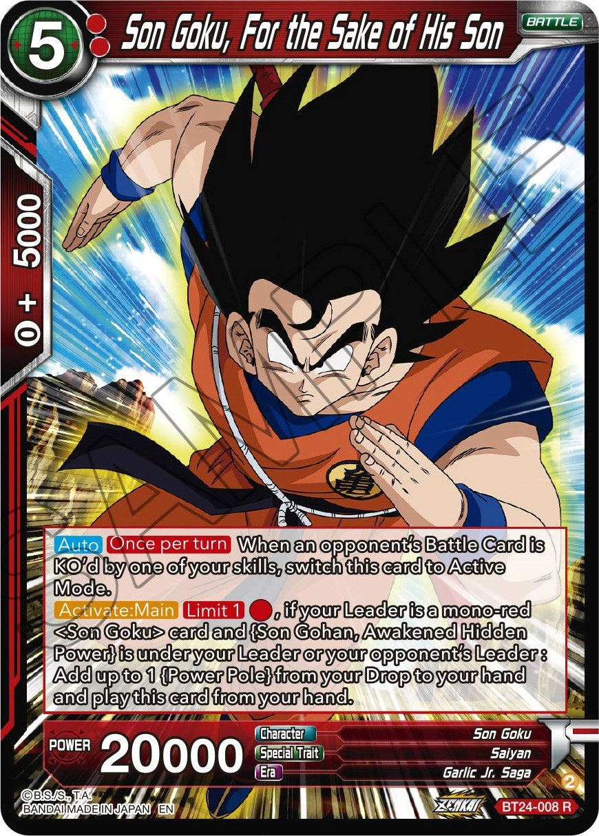 Son Goku, For the Sake of His Son (BT24-008) [Beyond Generations] | Tables and Towers