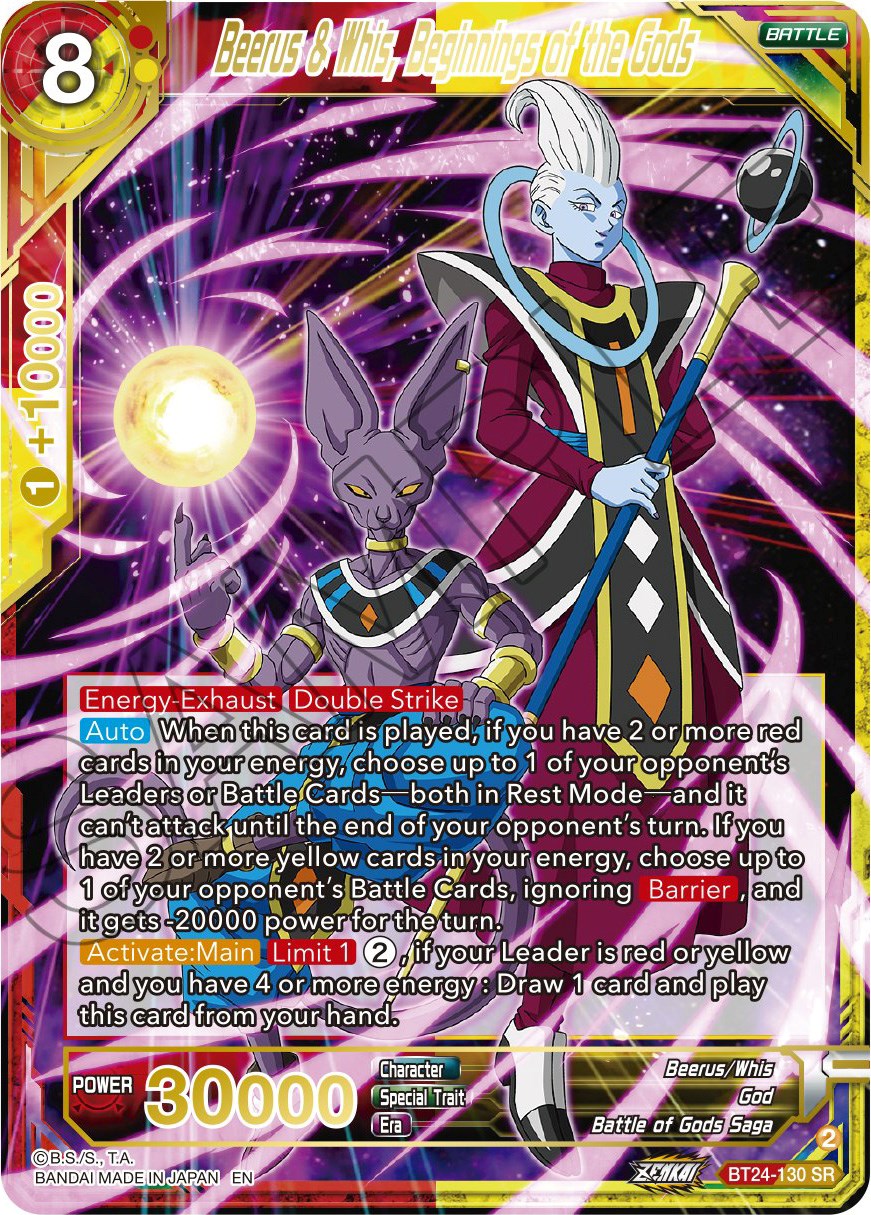 Beerus & Whis, Beginnings of Gods (BT24-130) [Beyond Generations] | Tables and Towers