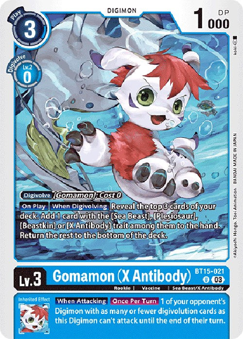 Gomamon (X Antibody) [BT15-021] [Exceed Apocalypse] | Tables and Towers