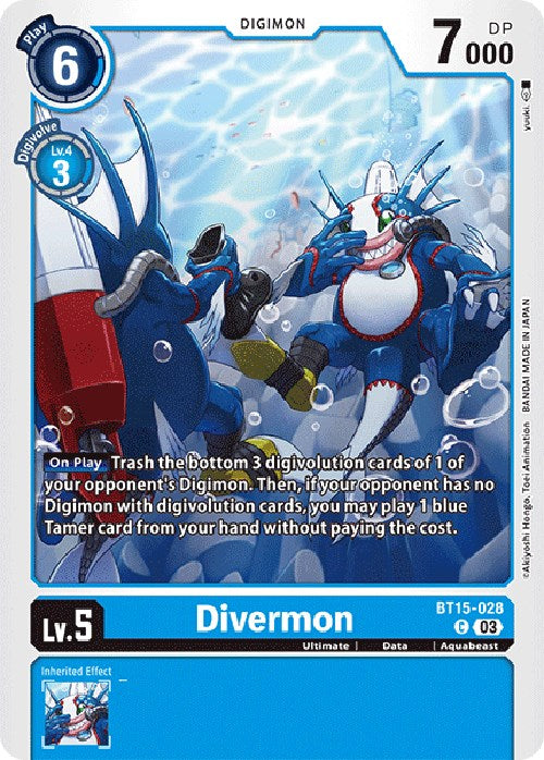 Divermon [BT15-028] [Exceed Apocalypse] | Tables and Towers