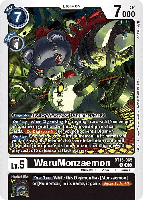 WaruMonzaemon (X Antibody) [BT15-065] [Exceed Apocalypse] | Tables and Towers