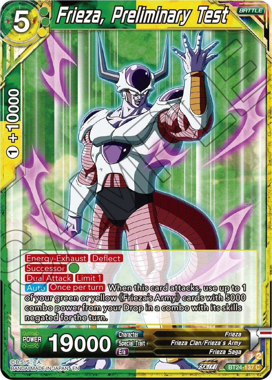 Frieza, Preliminary Test (BT24-137) [Beyond Generations] | Tables and Towers