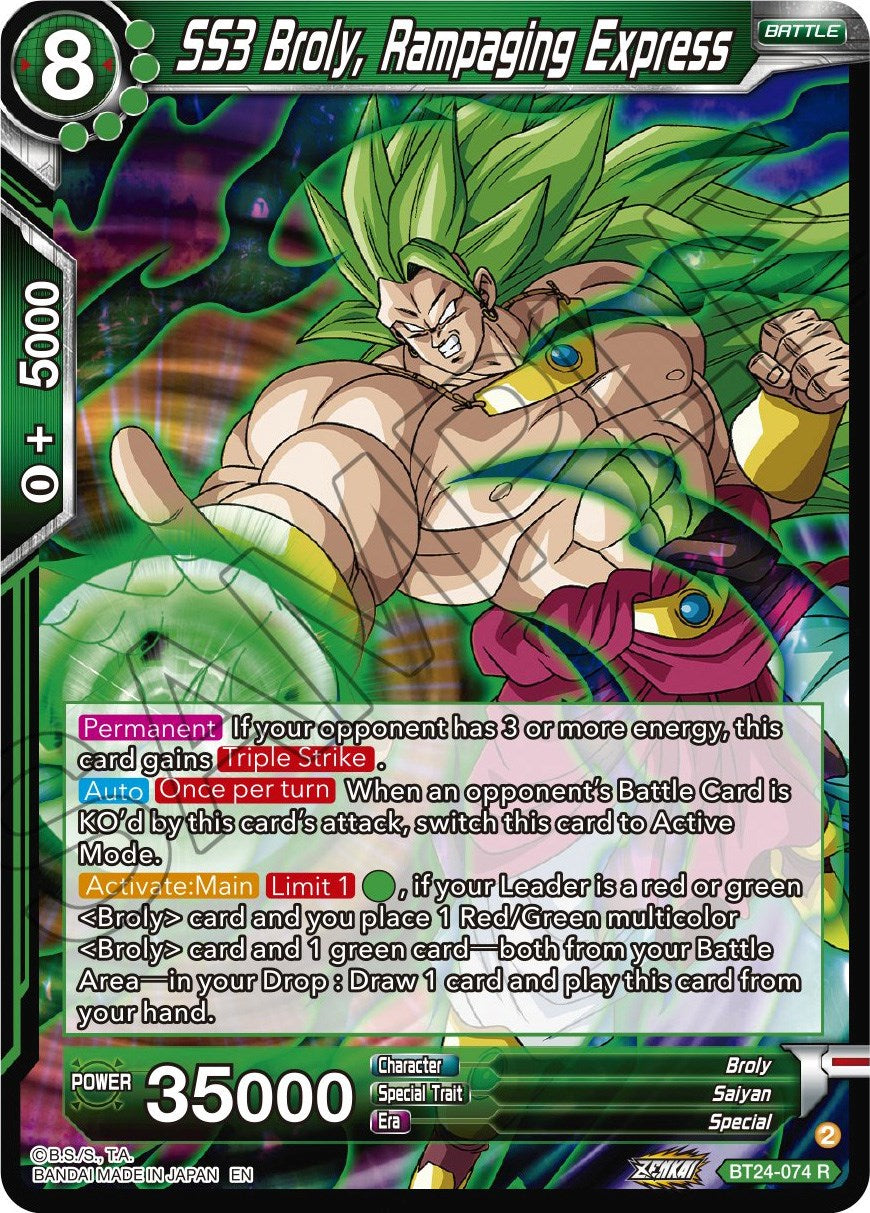 SS3 Broly, Rampaging Express (BT24-074) [Beyond Generations] | Tables and Towers