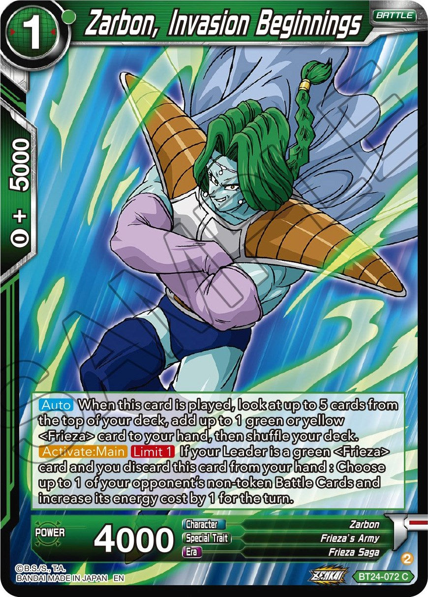 Zarbon, Invasion Beginnings (BT24-072) [Beyond Generations] | Tables and Towers