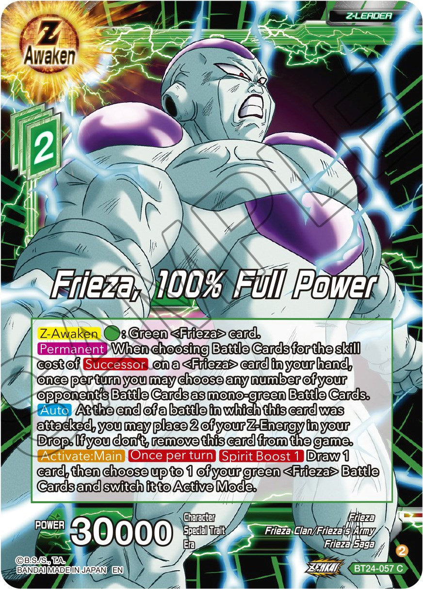 Frieza, 100% Full Power (BT24-057) [Beyond Generations] | Tables and Towers