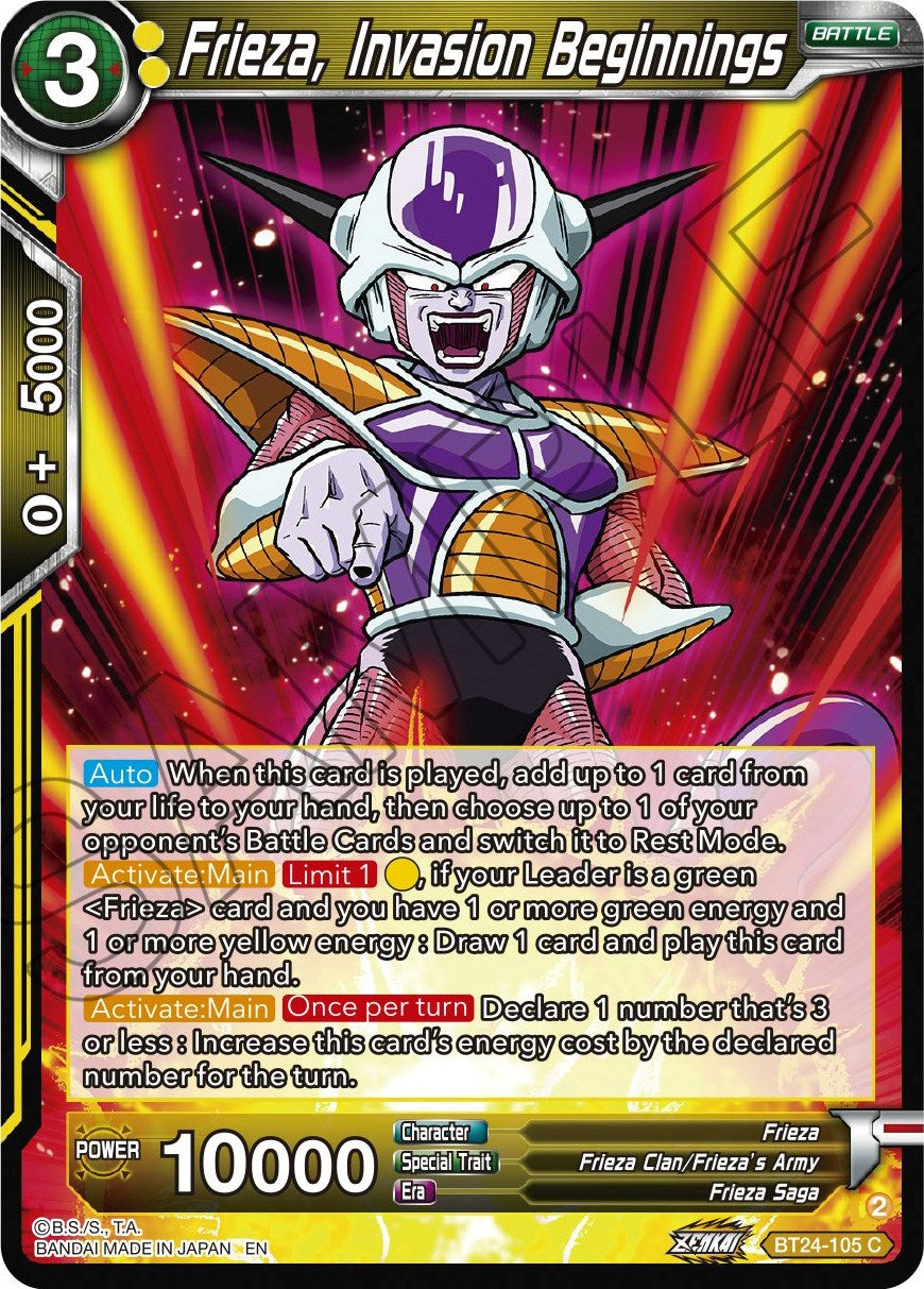 Frieza, Invasion Beginnings (BT24-105) [Beyond Generations] | Tables and Towers