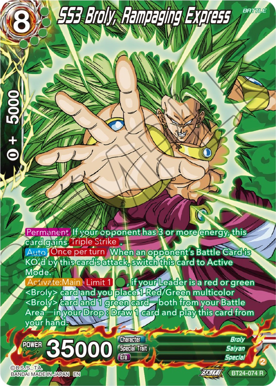 SS3 Broly, Rampaging Express (Collector Booster) (BT24-074) [Beyond Generations] | Tables and Towers