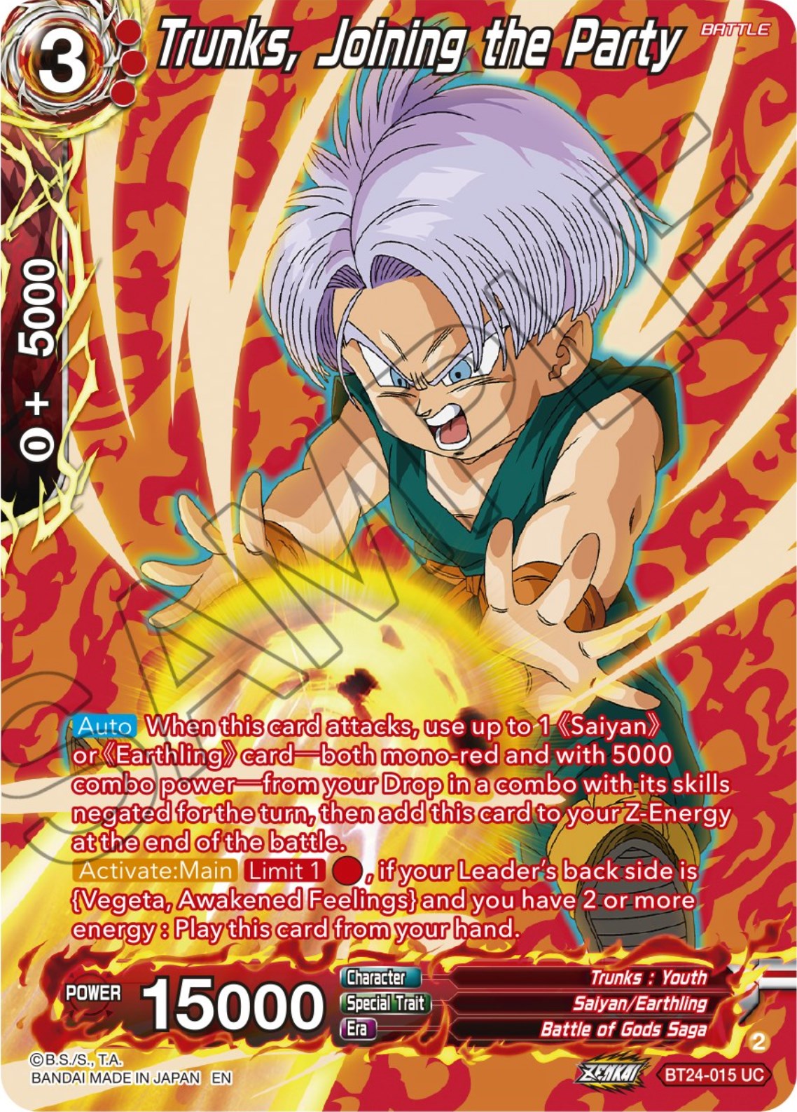 Trunks, Joining the Party (Collector Booster) (BT24-015) [Beyond Generations] | Tables and Towers