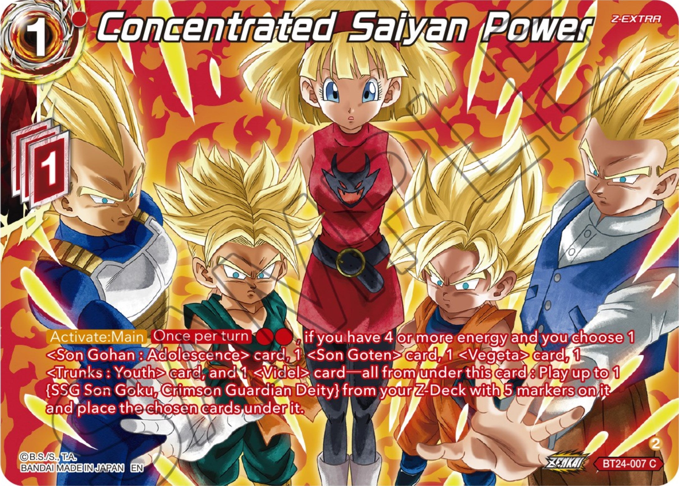 Concentrated Saiyan Power (Collector Booster) (BT24-007) [Beyond Generations] | Tables and Towers