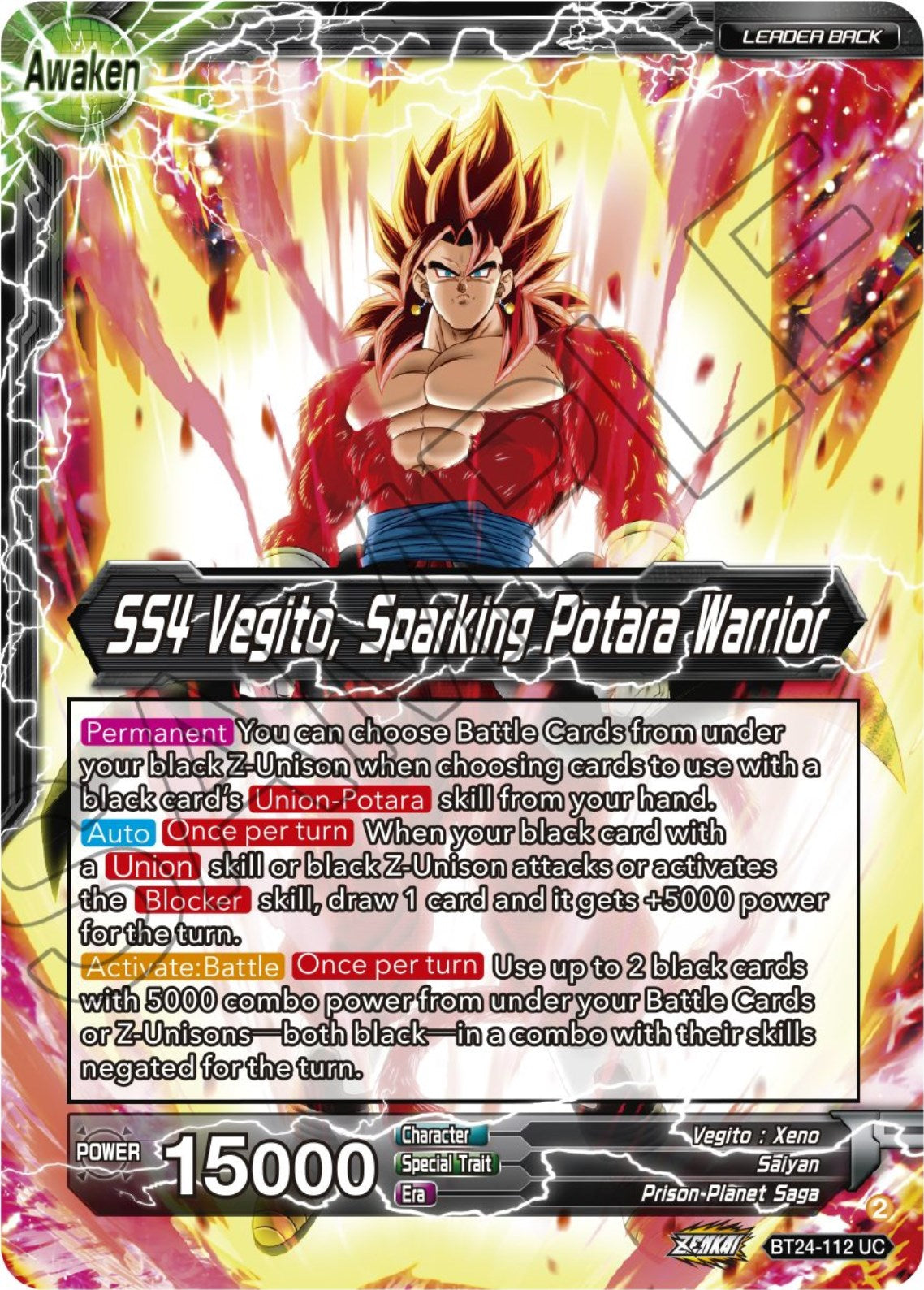 SS4 Son Goku & SS4 Vegeta // SS4 Vegito, Sparking Potara Warrior (BT24-112) [Beyond Generations] | Tables and Towers