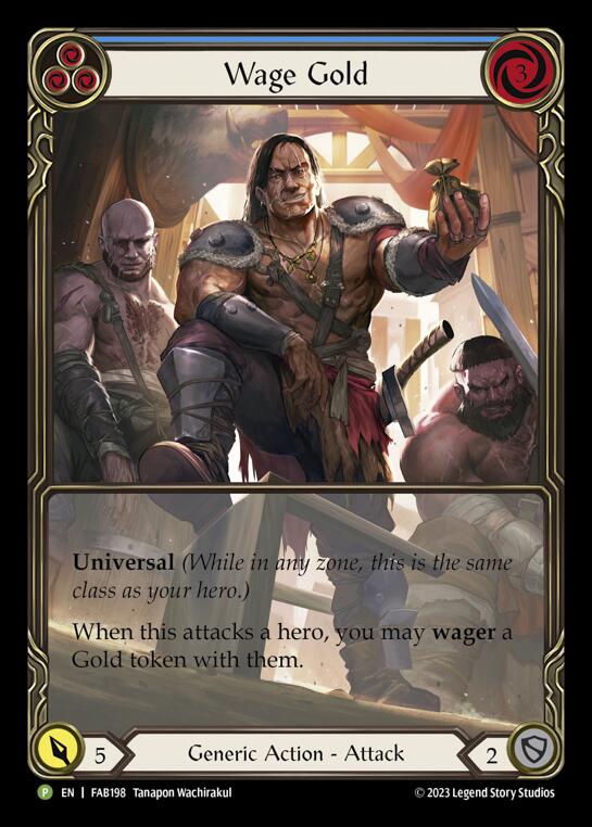Wage Gold (Blue) [FAB198] (Promo)  Rainbow Foil | Tables and Towers
