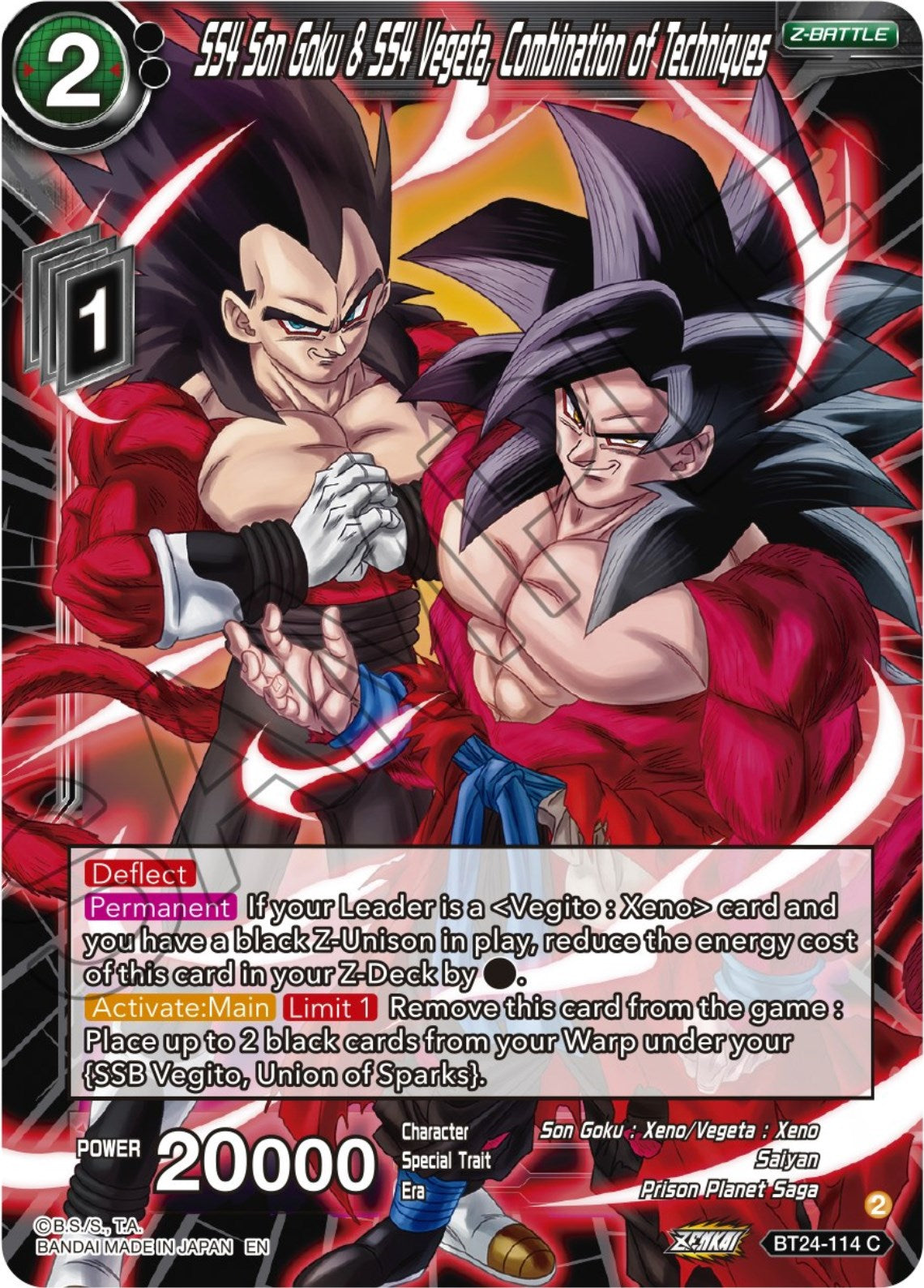 SS4 Son Goku & SS4 Vegeta, Combination of Techniques (BT24-114) [Beyond Generations] | Tables and Towers