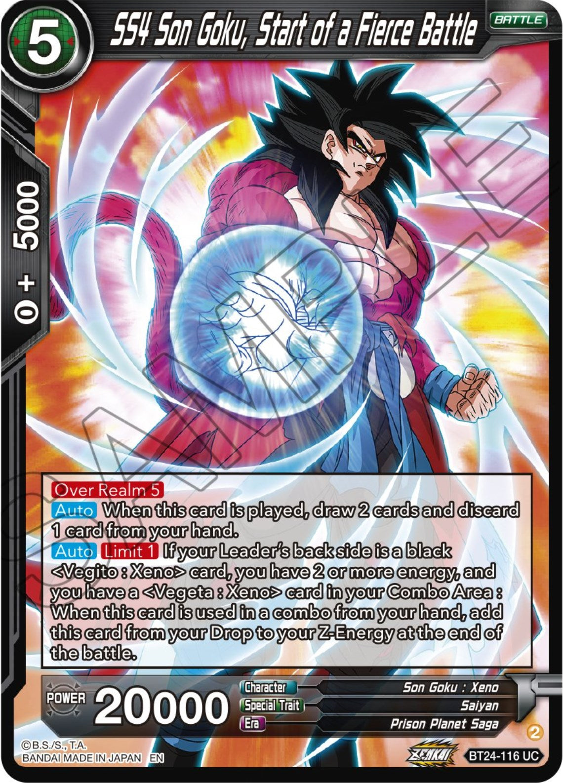 SS4 Son Goku, Starts of a Fierce Battle (BT24-116) [Beyond Generations] | Tables and Towers