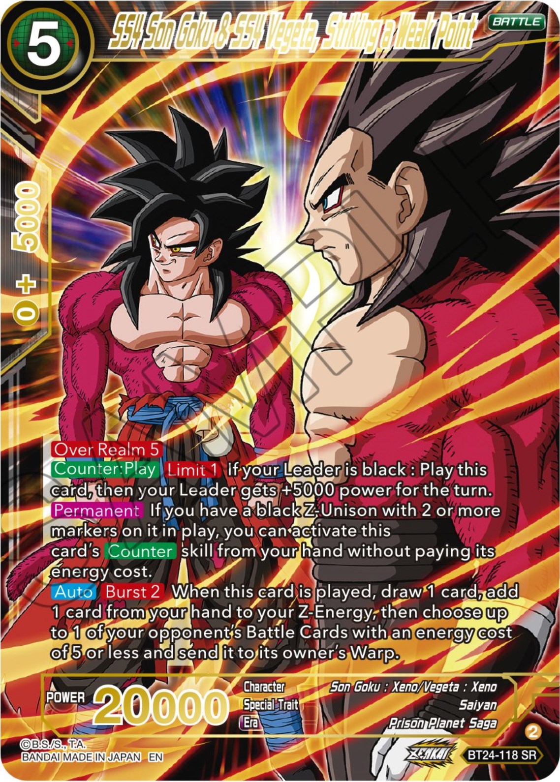 SS4 Son Goku & SS4 Vegeta, Striking a Weak Point (BT24-118) [Beyond Generations] | Tables and Towers