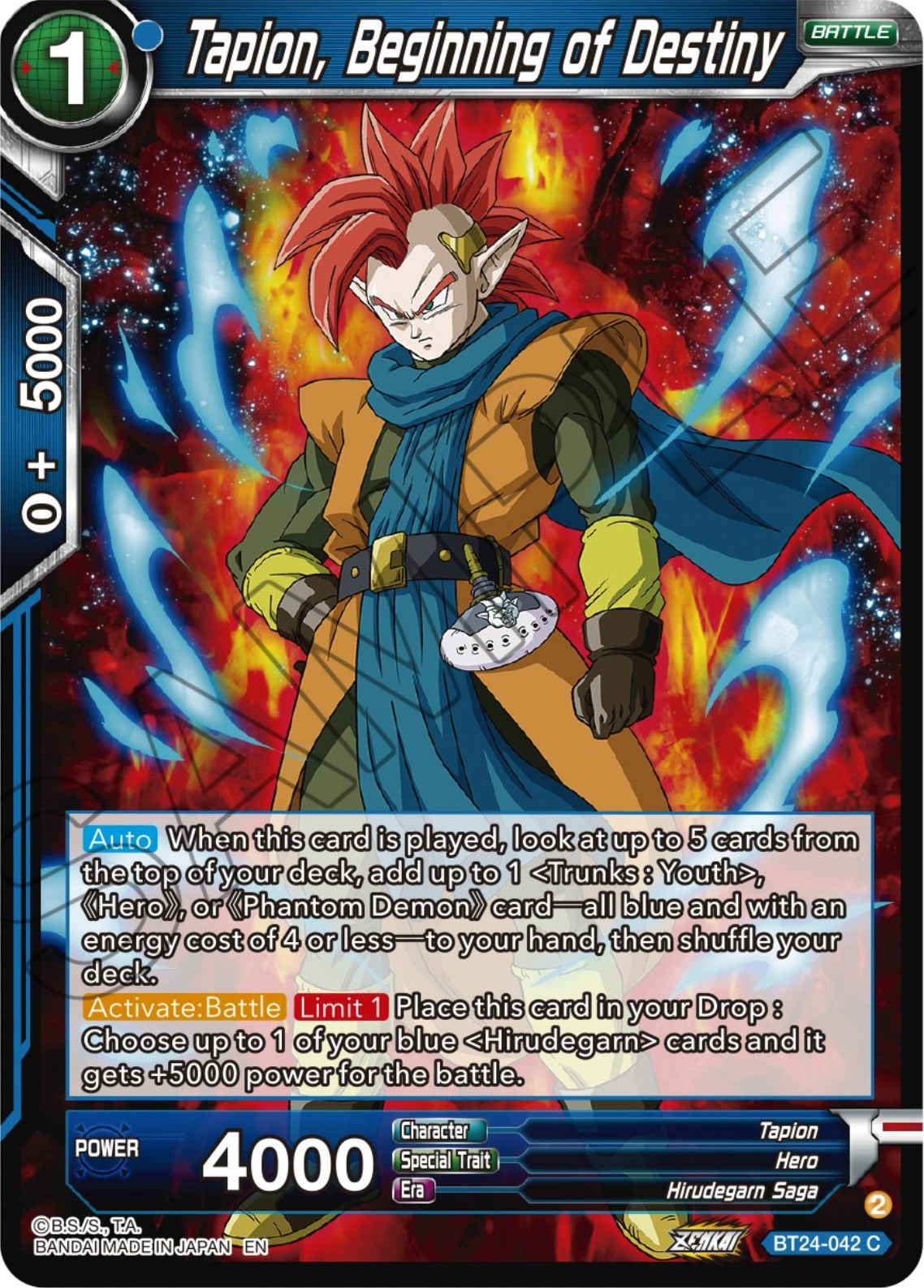 Tapion, Beginning of Destiny (BT24-042) [Beyond Generations] | Tables and Towers