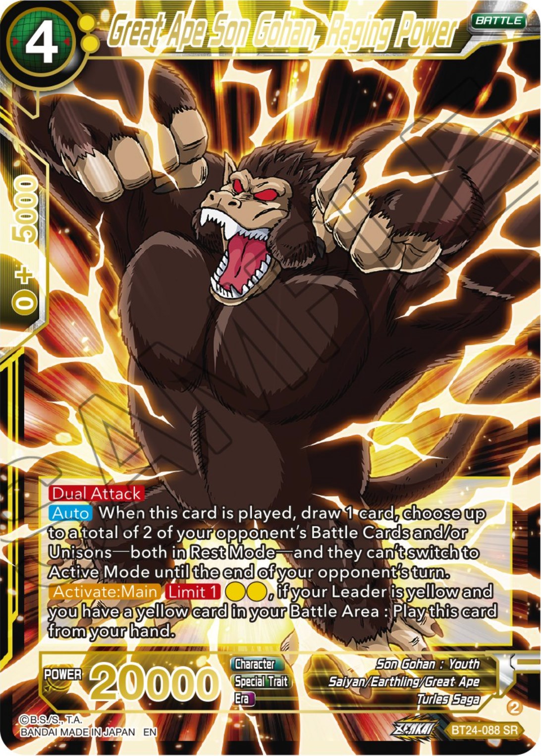 Great Ape Son Gohan, Raging Power (BT24-088) [Beyond Generations] | Tables and Towers