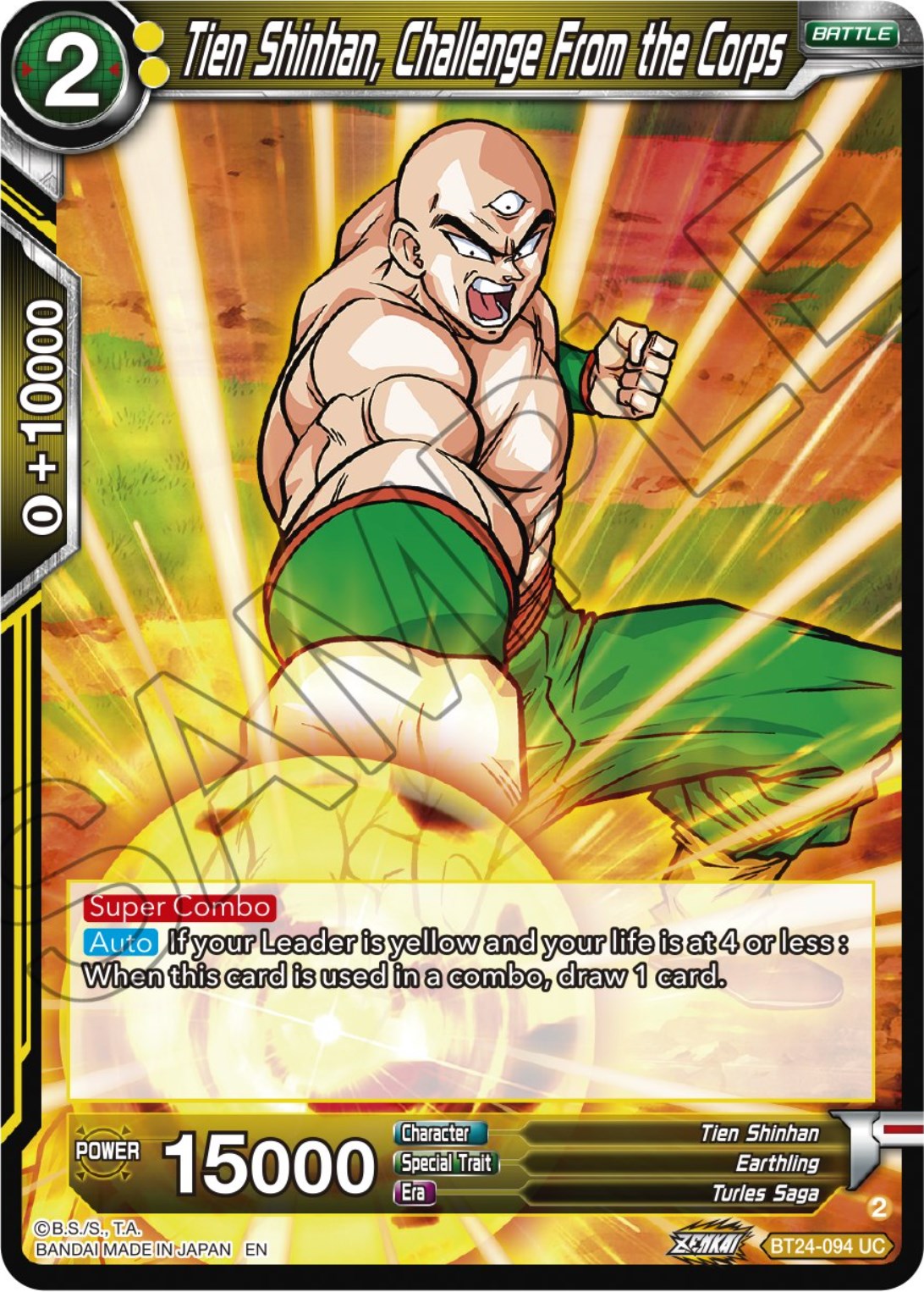 Tien Shinhan, Challenge From the Corps (BT24-094) [Beyond Generations] | Tables and Towers