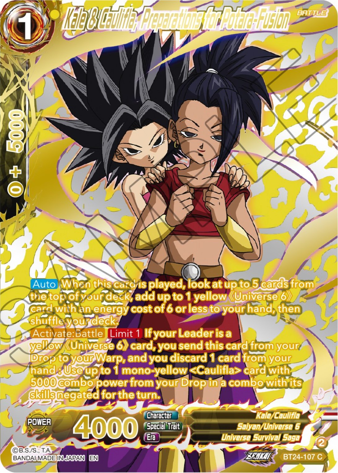 Kale & Caulifla, Preparations for Potara-Fusion (Collector Booster) (BT24-107) [Beyond Generations] | Tables and Towers