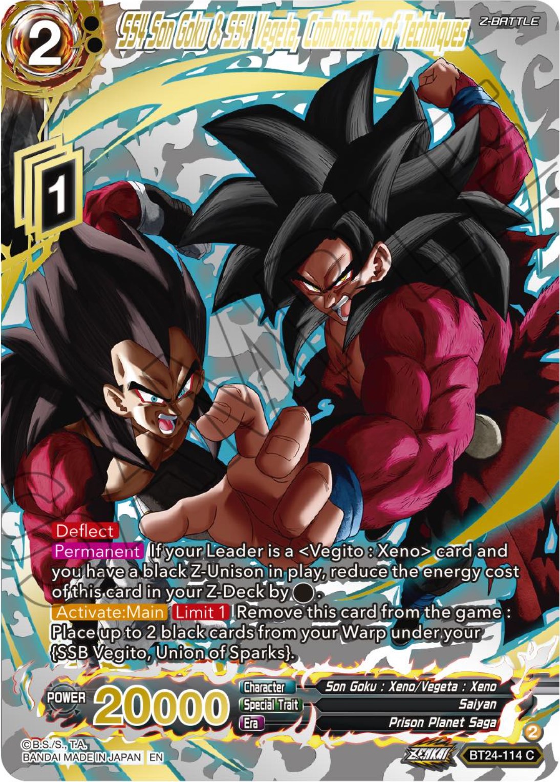 SS4 Son Goku & SS4 Vegeta, Combination of Techniques (Collector Booster) (BT24-114) [Beyond Generations] | Tables and Towers