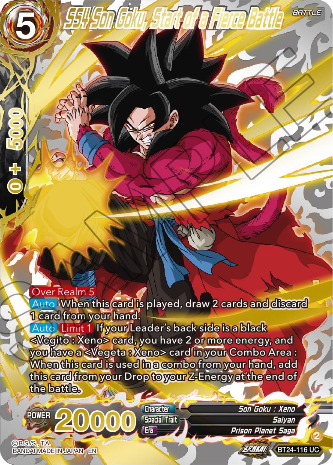 SS4 Son Goku, Start of a Fierce Battle (Collector Booster) (BT24-116) [Beyond Generations] | Tables and Towers