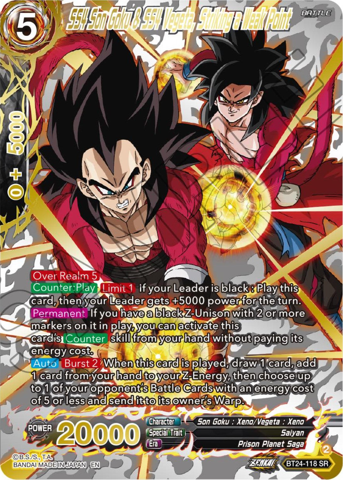 SS4 Son Goku & SS4 Vegeta, Striking a Weak Point (Collector Booster) (BT24-118) [Beyond Generations] | Tables and Towers