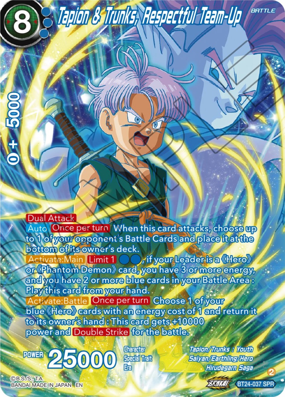 Tapin & Trunks, Respectful Team-Up (SPR) (BT24-037) [Beyond Generations] | Tables and Towers