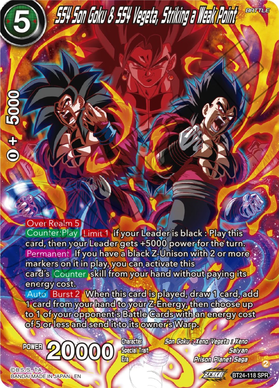 SS4 Son Goku & SS4 Vegeta, Striking a Weak Point (SPR) (BT24-118) [Beyond Generations] | Tables and Towers