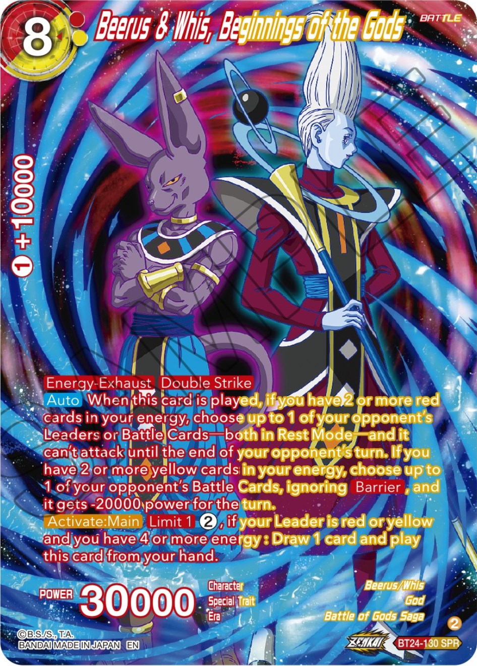 Beerus & Whis, Beginnings of the Gods (SPR) (BT24-130) [Beyond Generations] | Tables and Towers