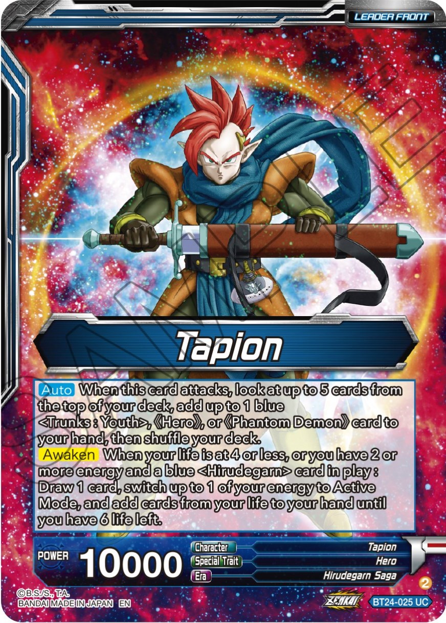 Tapion // Tapion, Hero Revived in the Present (SLR) (BT24-025) [Beyond Generations] | Tables and Towers