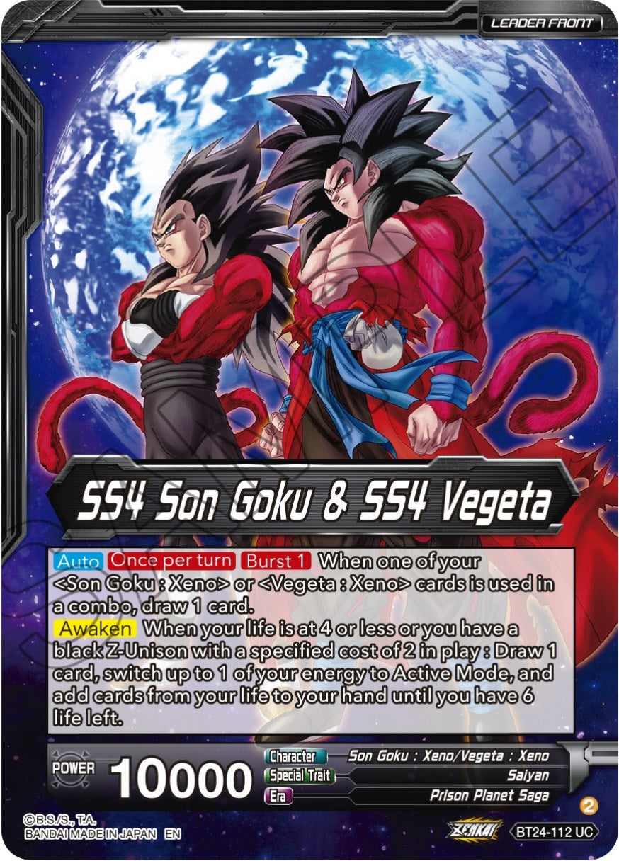 SS4 Son Goku & SS4 Vegeta // SS4 Vegito, Sparking Potara Warrior (SLR) (BT24-112) [Beyond Generations] | Tables and Towers