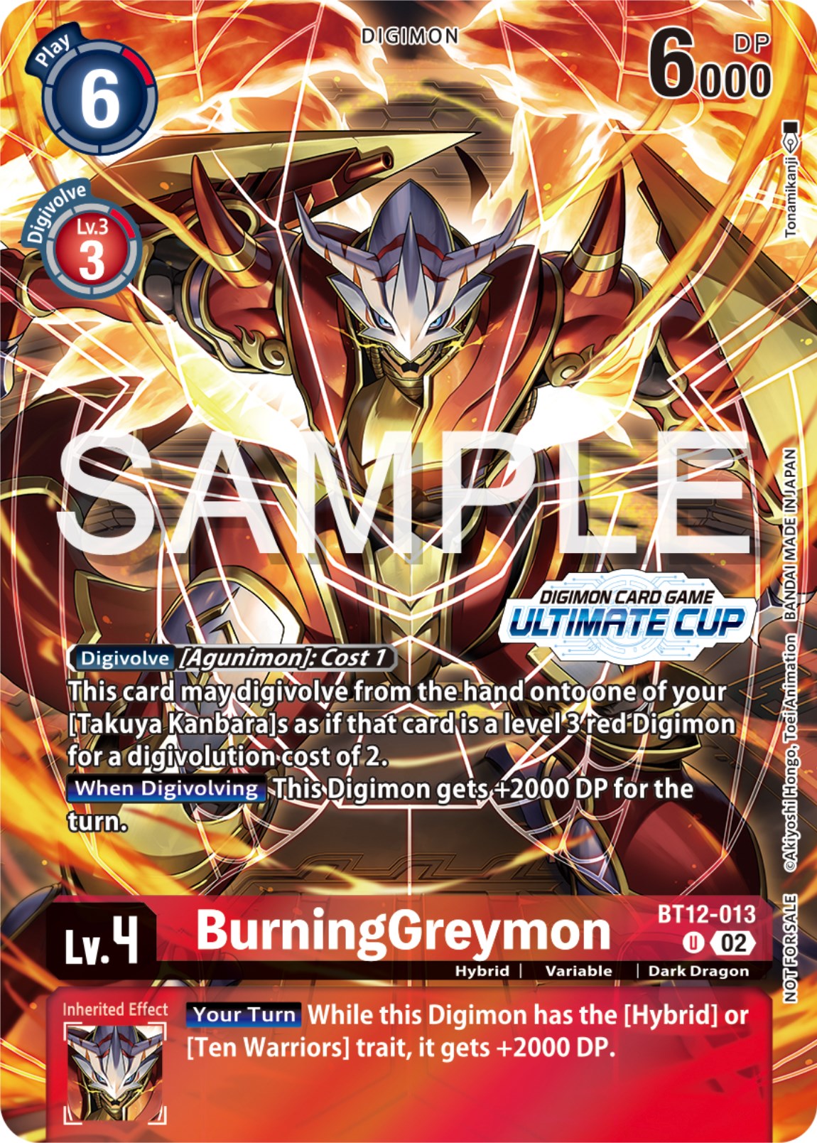 BurningGreymon [BT12-013] (Ultimate Cup 2024) [Across Time Promos] | Tables and Towers