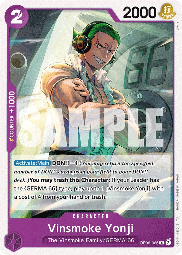 Vinsmoke Yonji [Wings of the Captain] | Tables and Towers