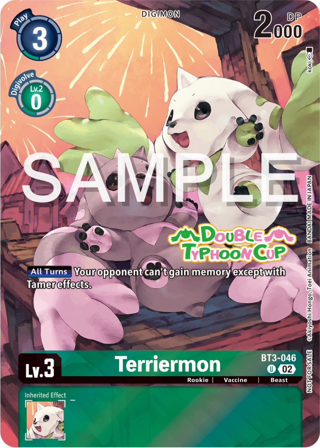 Terriermon [BT3-046] (Double Typhoon Cup) [Release Special Booster Promos] | Tables and Towers