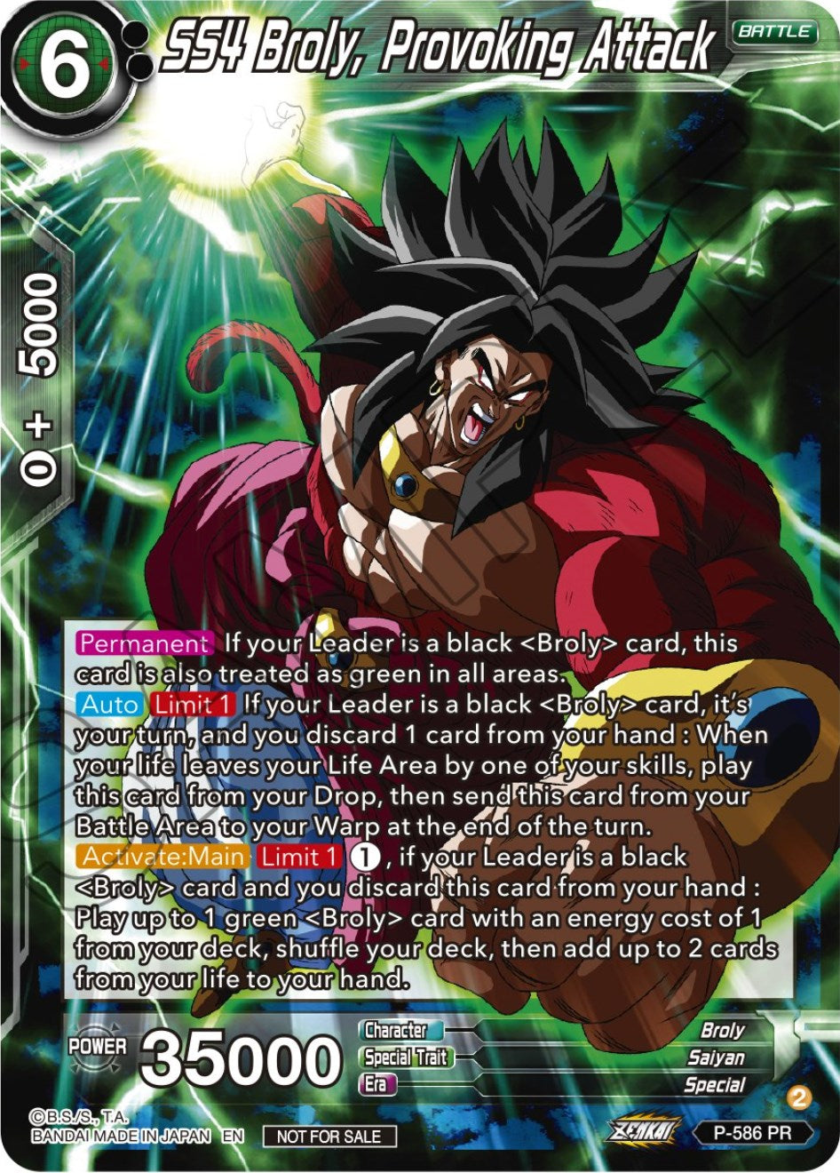 SS4 Broly, Provoking Attack (Zenkai Series Tournament Pack Vol.7) (P-586) [Tournament Promotion Cards] | Tables and Towers