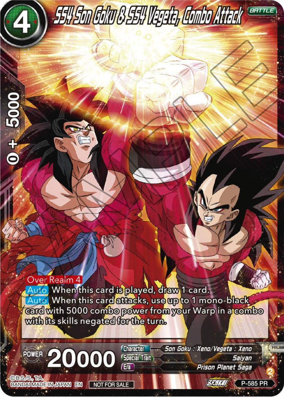 SS4 Son Goku & SS4 Vegeta, Combo Attack (Zenkai Series Tournament Pack Vol.7) (P-585) [Tournament Promotion Cards] | Tables and Towers