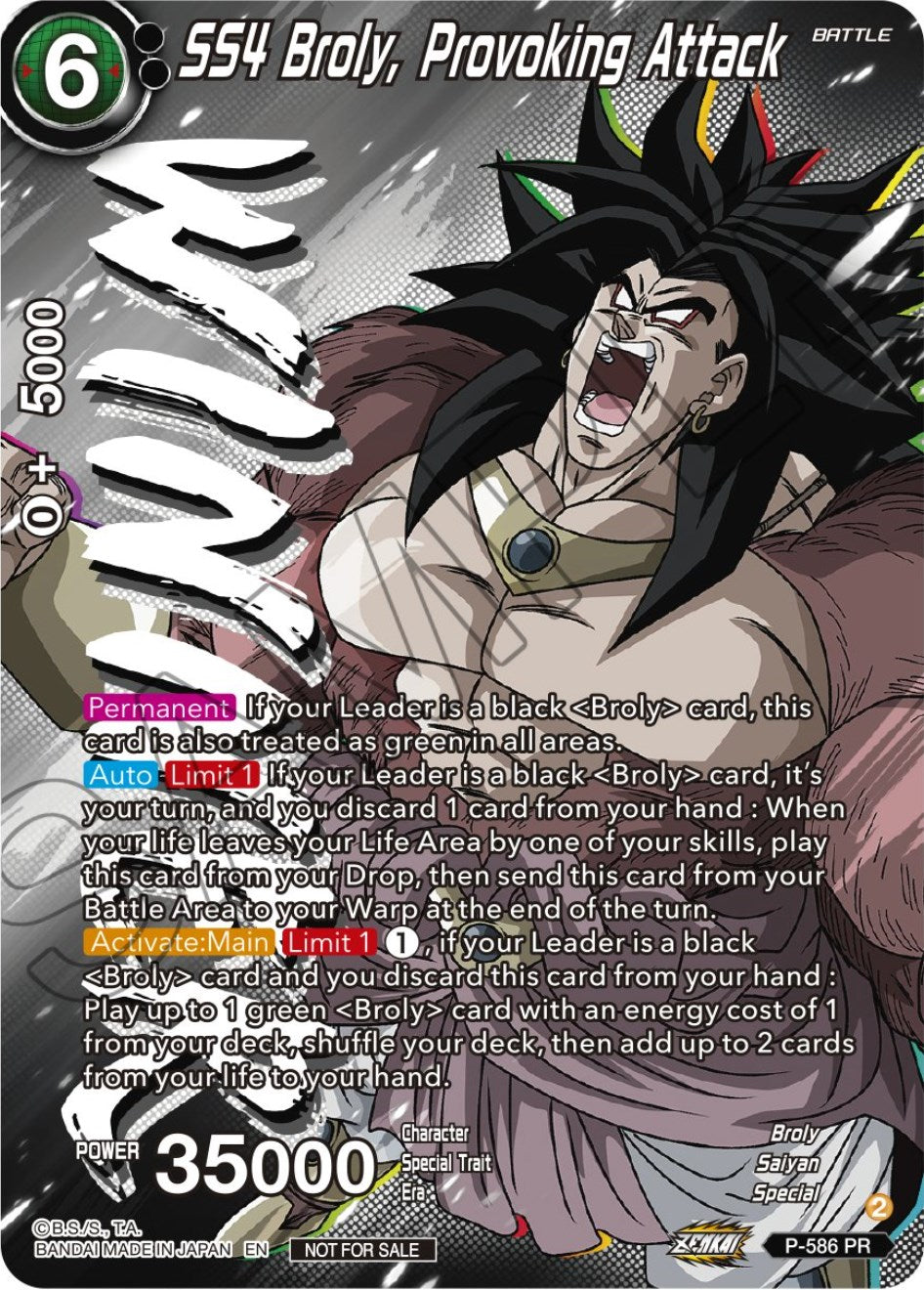 SS4 Broly, Provoking Attack (Zenkai Series Tournament Pack Vol.7) (Winner) (P-586) [Tournament Promotion Cards] | Tables and Towers