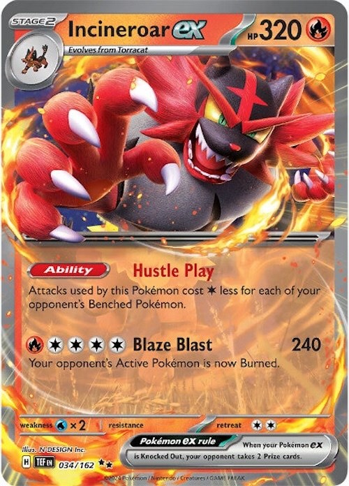 Incineroar ex (034/162) [Scarlet & Violet: Temporal Forces] | Tables and Towers