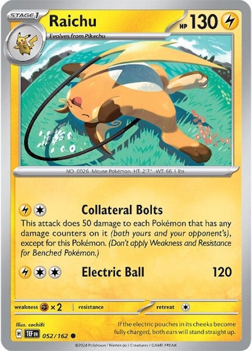 Raichu (052/162) [Scarlet & Violet: Temporal Forces] | Tables and Towers