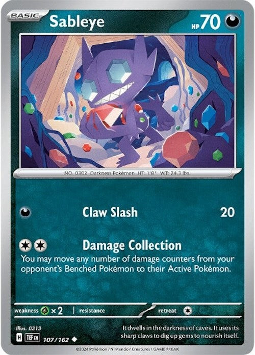 Sableye (107/162) [Scarlet & Violet: Temporal Forces] | Tables and Towers