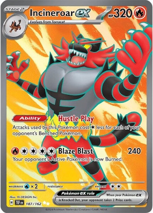 Incineroar ex (187/162) [Scarlet & Violet: Temporal Forces] | Tables and Towers