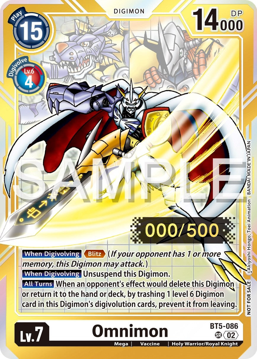 Omnimon [BT5-086] (Serial Numbered) [Battle of Omni Promos] | Tables and Towers